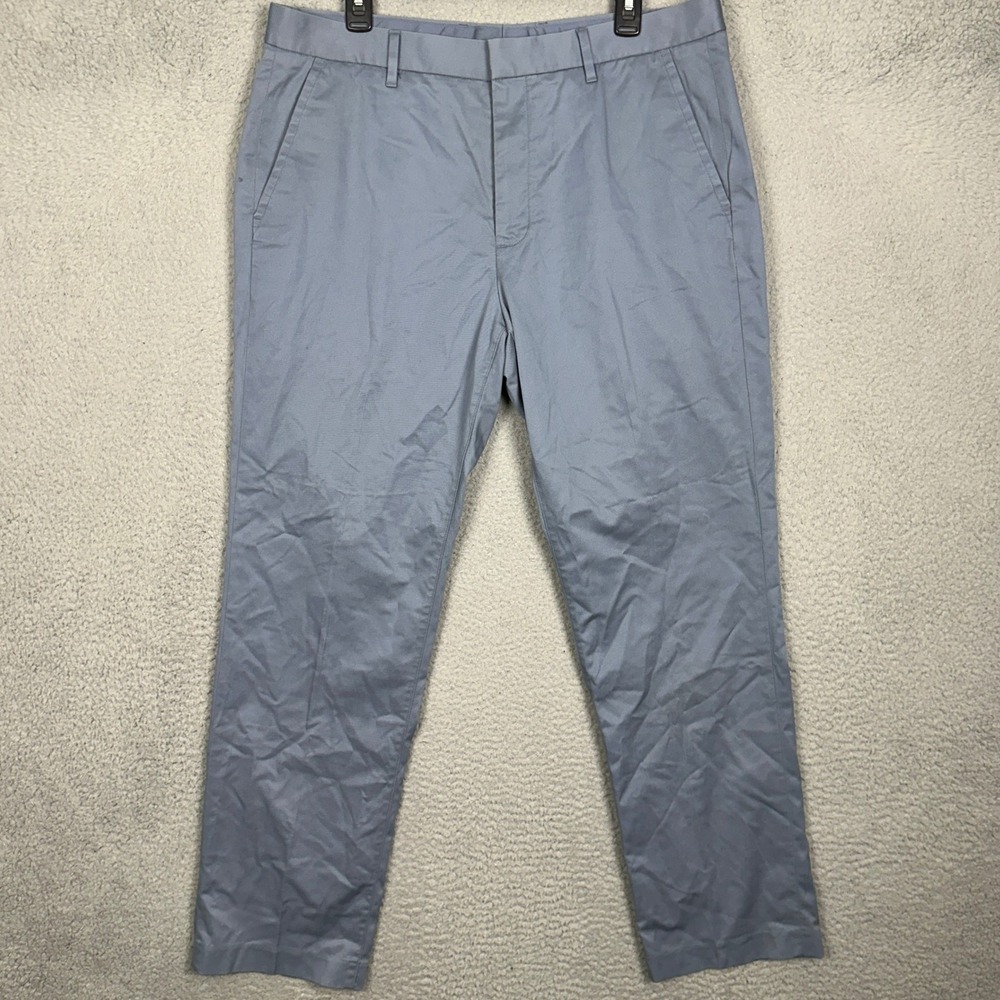 Bonobos Pants Mens 36X32 Monday Straight Blue Grey Stretch Chino Flat Front EUC